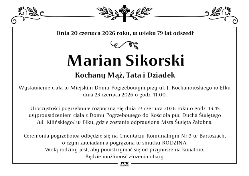 Marian Sikorski - nekrolog